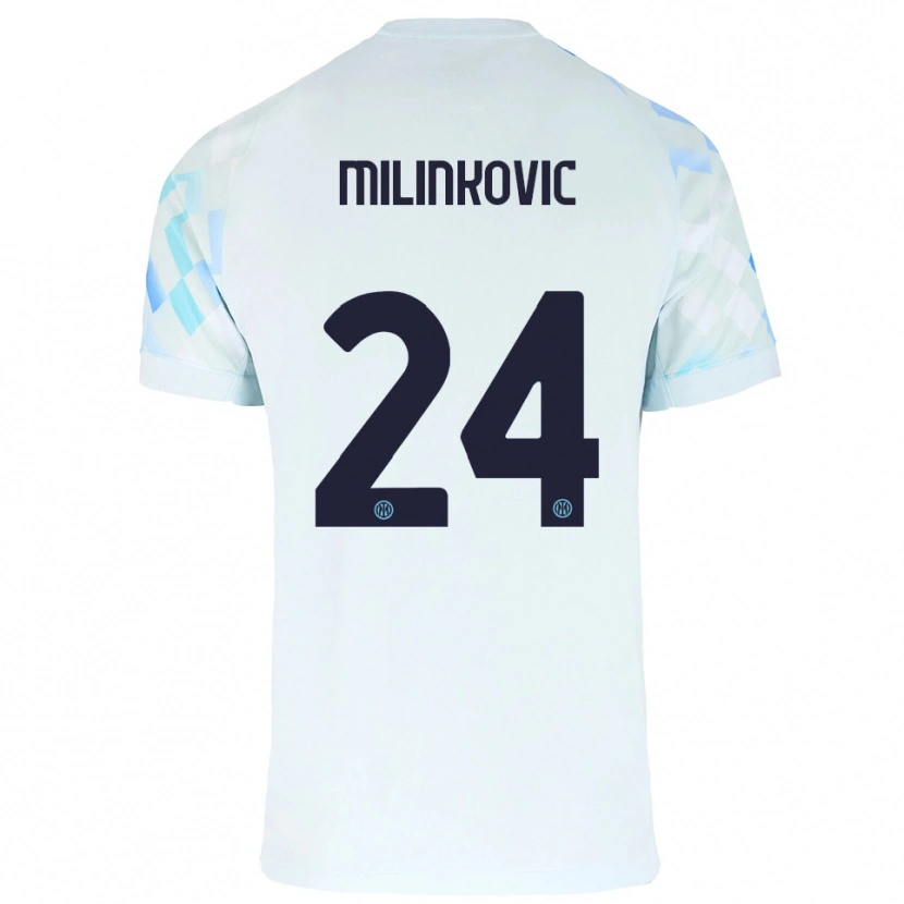 Danxen Mulher Camisola Marija Milinković #24 Branco Azul Alternativa 2025/26 Camisa
