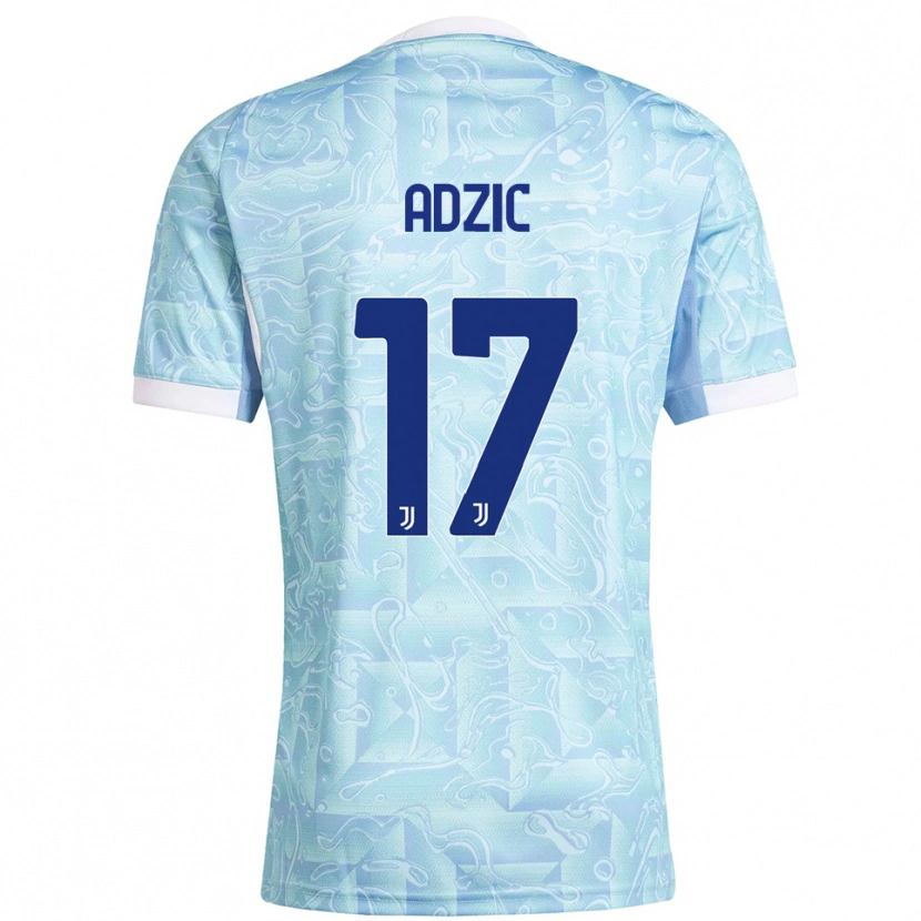 Danxen Mulher Camisola Vasilije Adžić #17 Azul Celeste Amarelo Alternativa 2025/26 Camisa