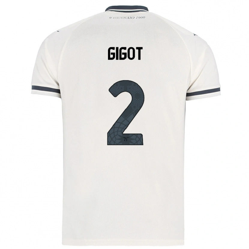 Danxen Mulher Camisola Samuel Gigot #2 Branco Marinho Alternativa 2025/26 Camisa