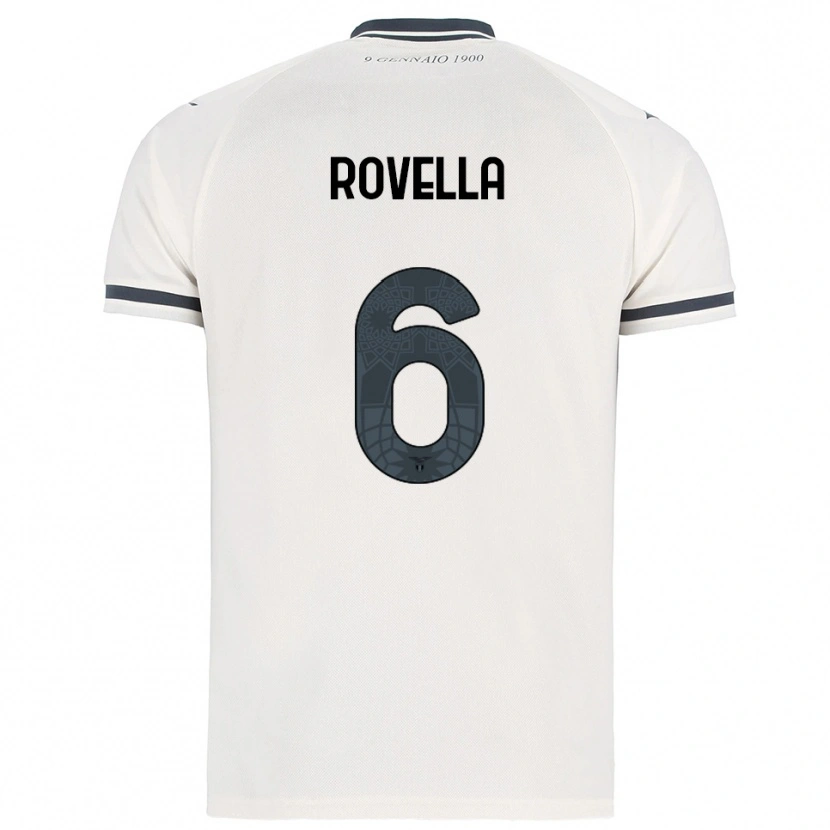 Danxen Mulher Camisola Nicolò Rovella #6 Branco Marinho Alternativa 2025/26 Camisa