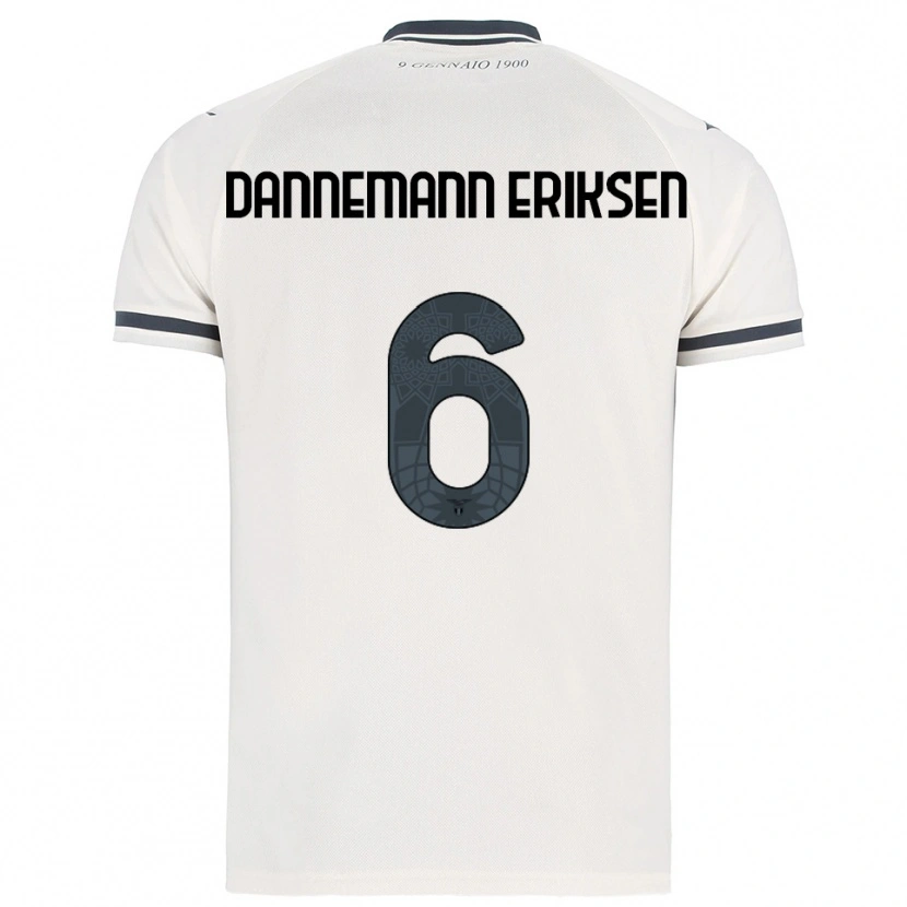 Danxen Mulher Camisola Louise Dannemann Eriksen #6 Branco Marinho Alternativa 2025/26 Camisa