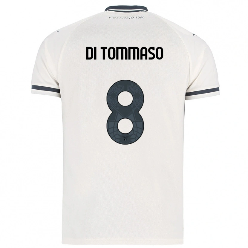 Danxen Mulher Camisola Leonardo Di Tommaso #8 Branco Marinho Alternativa 2025/26 Camisa