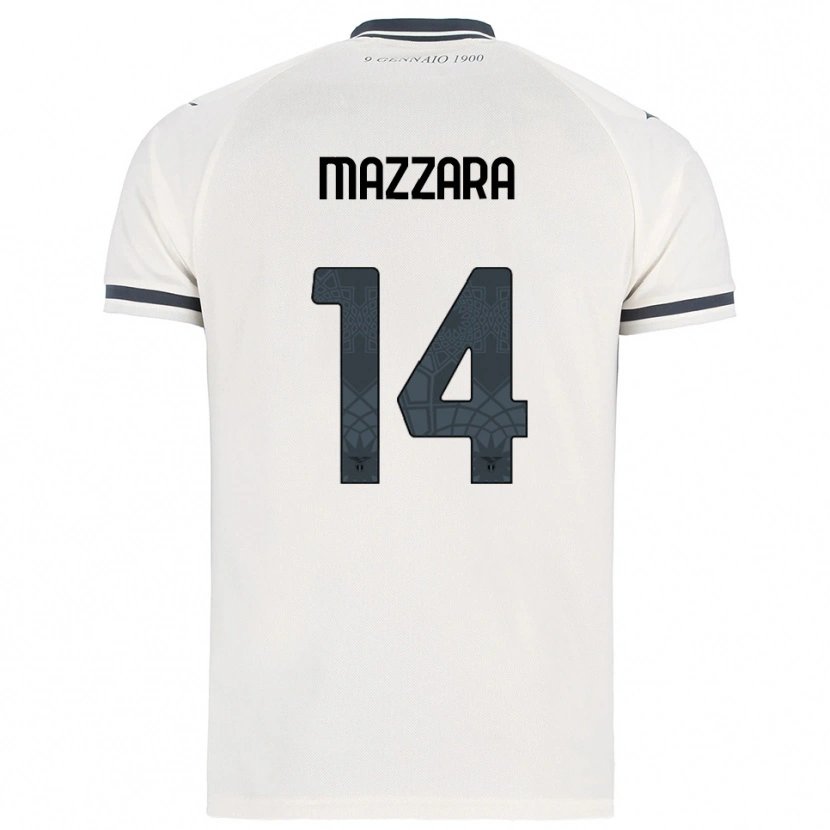 Danxen Mulher Camisola Matteo Mazzara #14 Branco Marinho Alternativa 2025/26 Camisa