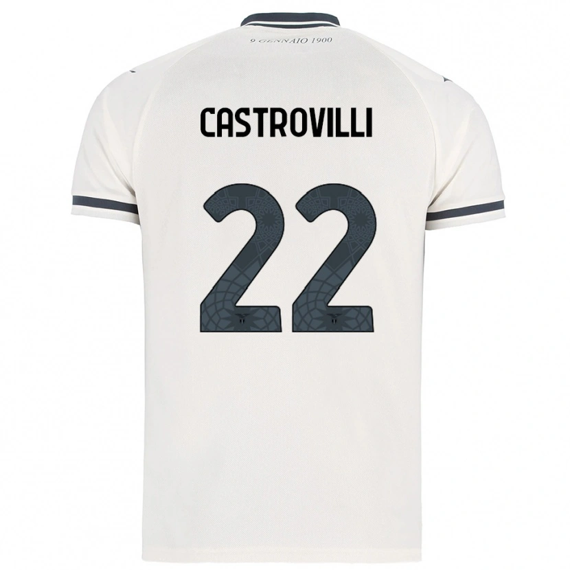 Danxen Mulher Camisola Gaetano Castrovilli #22 Branco Marinho Alternativa 2025/26 Camisa