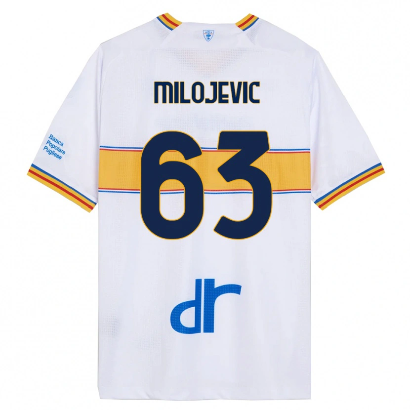 Danxen Mulher Camisola Nemanja Milojevic #63 Branco Amarelo Alternativa 2025/26 Camisa
