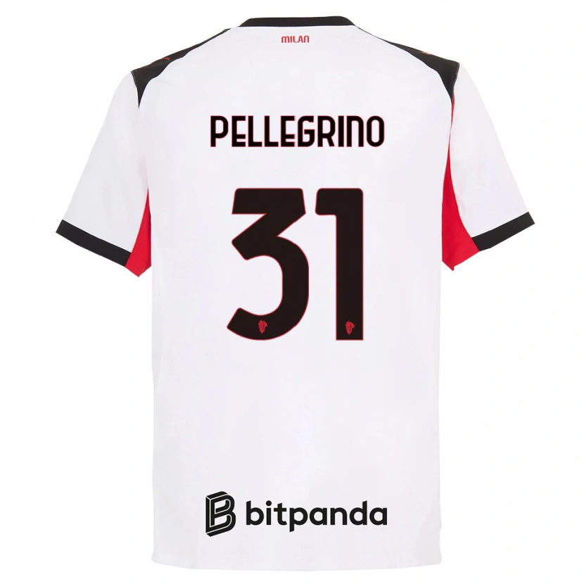 Danxen Mulher Camisola Marco Pellegrino #31 Branco Preto Alternativa 2025/26 Camisa