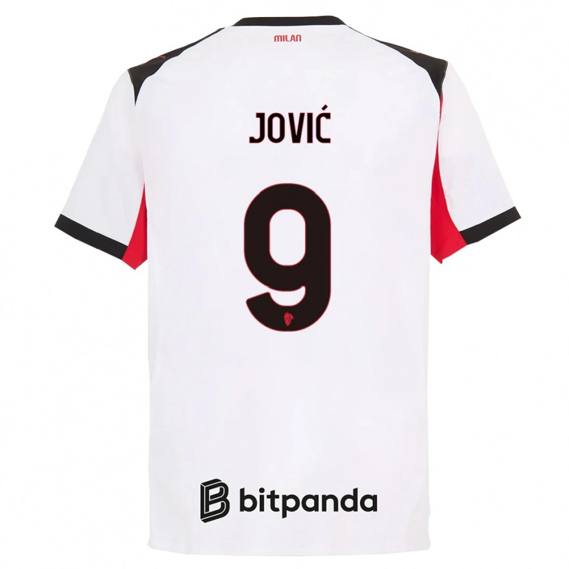 Danxen Mulher Camisola Luka Jovic #9 Branco Preto Alternativa 2025/26 Camisa