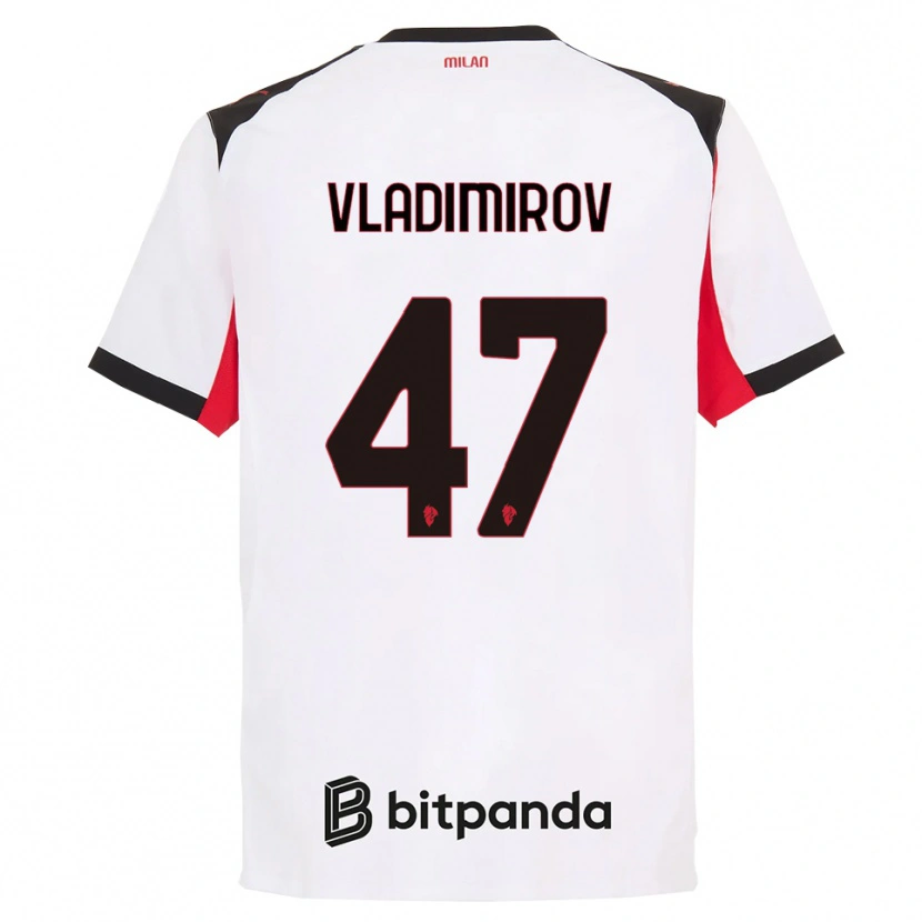 Danxen Mulher Camisola Valeri Vladimirov #47 Branco Preto Alternativa 2025/26 Camisa