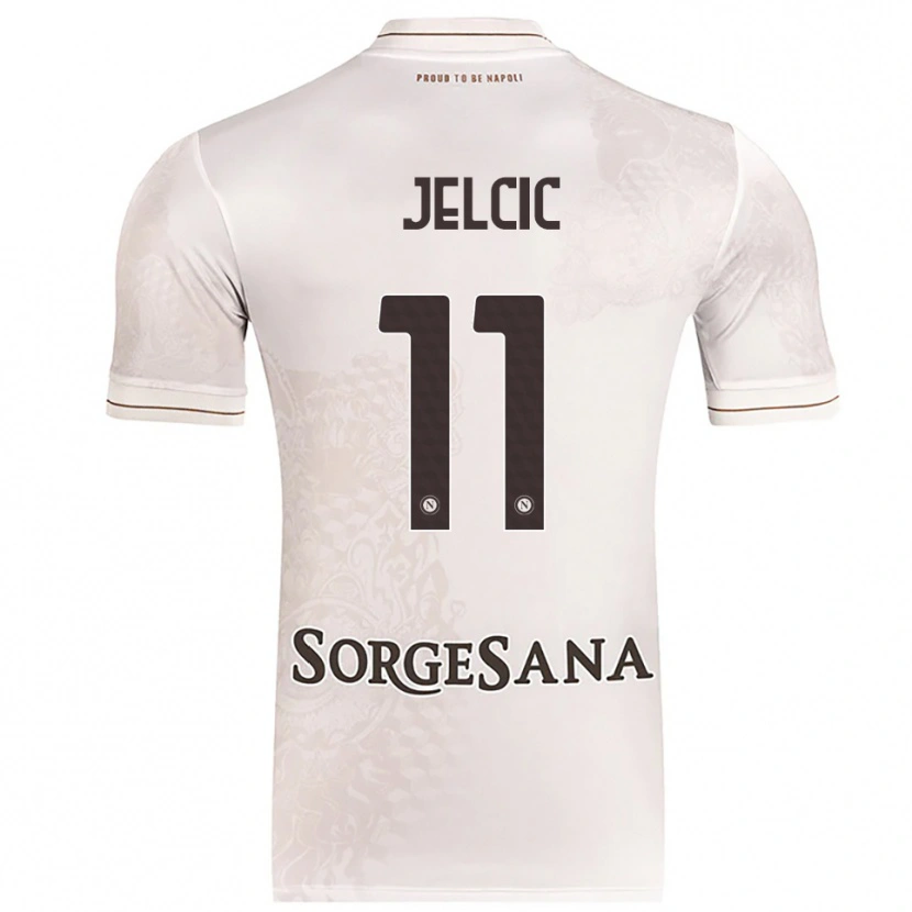 Danxen Mulher Camisola Maja Jelčić #11 Champagne Marrom Alternativa 2025/26 Camisa