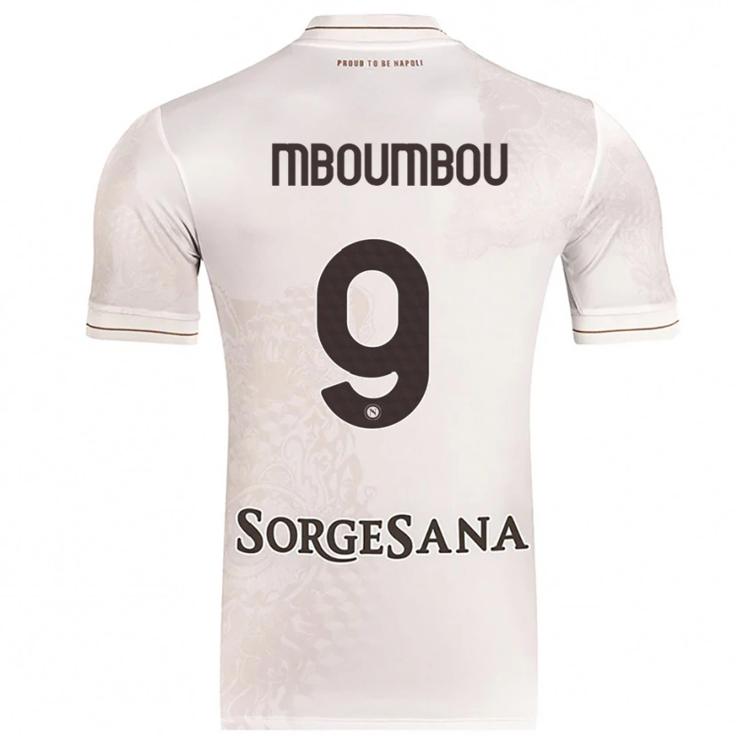 Danxen Mulher Camisola Arnaud Mboumbou #9 Champagne Marrom Alternativa 2025/26 Camisa