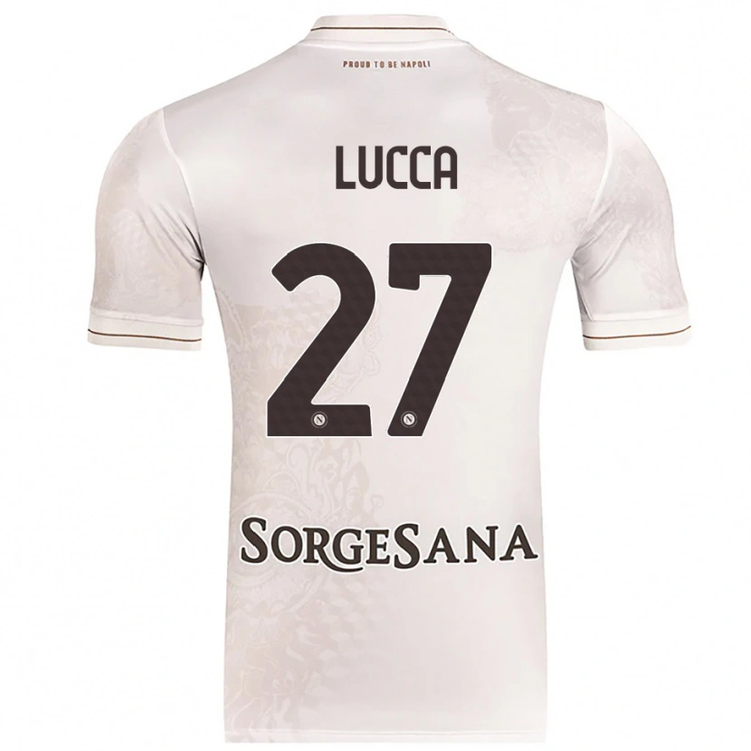 Danxen Mulher Camisola Lorenzo Lucca #27 Champagne Marrom Alternativa 2025/26 Camisa