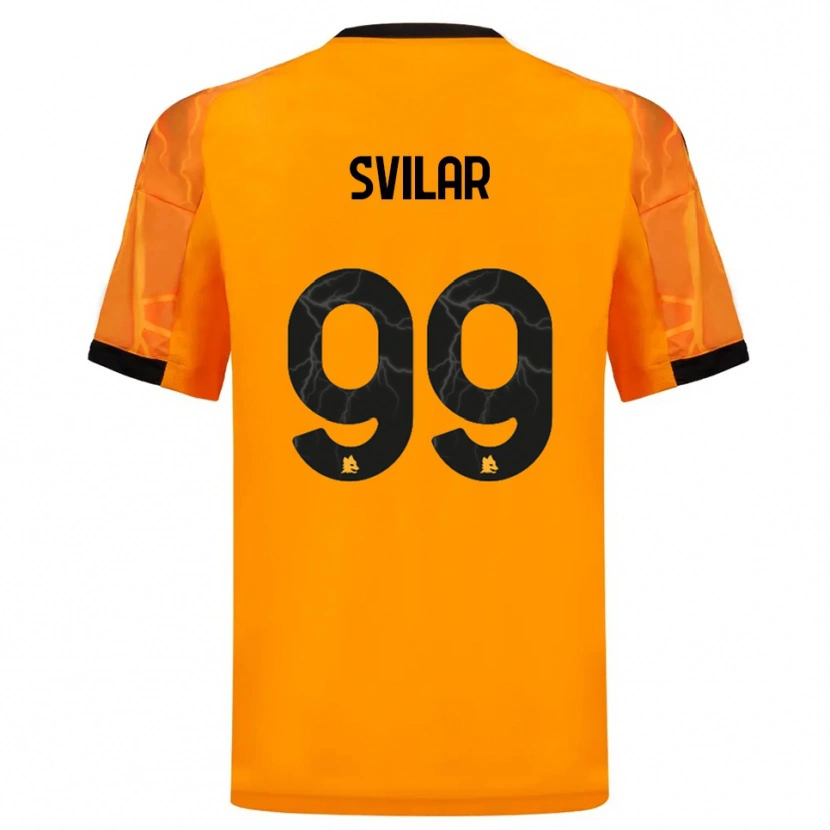 Danxen Mulher Camisola Mile Svilar #99 Laranja Preto Alternativa 2025/26 Camisa