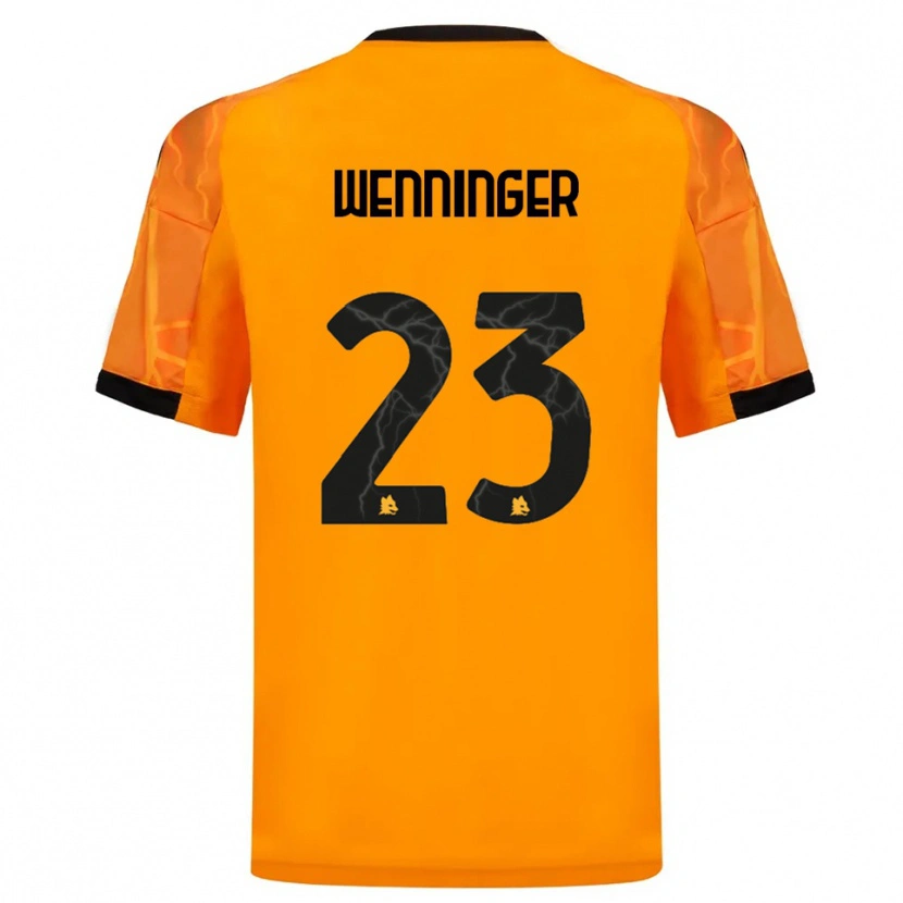 Danxen Mulher Camisola Carina Wenninger #23 Laranja Preto Alternativa 2025/26 Camisa