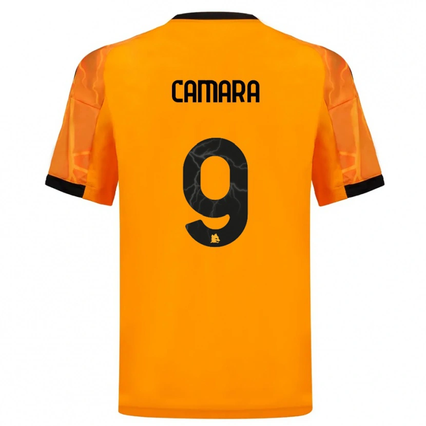 Danxen Mulher Camisola Mandjou Camara #9 Laranja Preto Alternativa 2025/26 Camisa