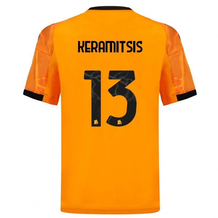 Danxen Mulher Camisola Dimitrios Keramitsis #13 Laranja Preto Alternativa 2025/26 Camisa