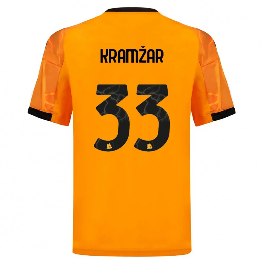 Danxen Mulher Camisola Zara Kramžar #33 Laranja Preto Alternativa 2025/26 Camisa