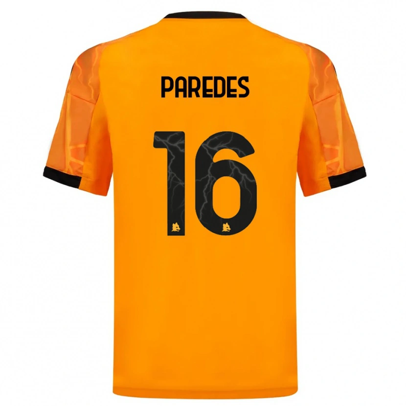 Danxen Mulher Camisola Leandro Paredes #16 Laranja Preto Alternativa 2025/26 Camisa