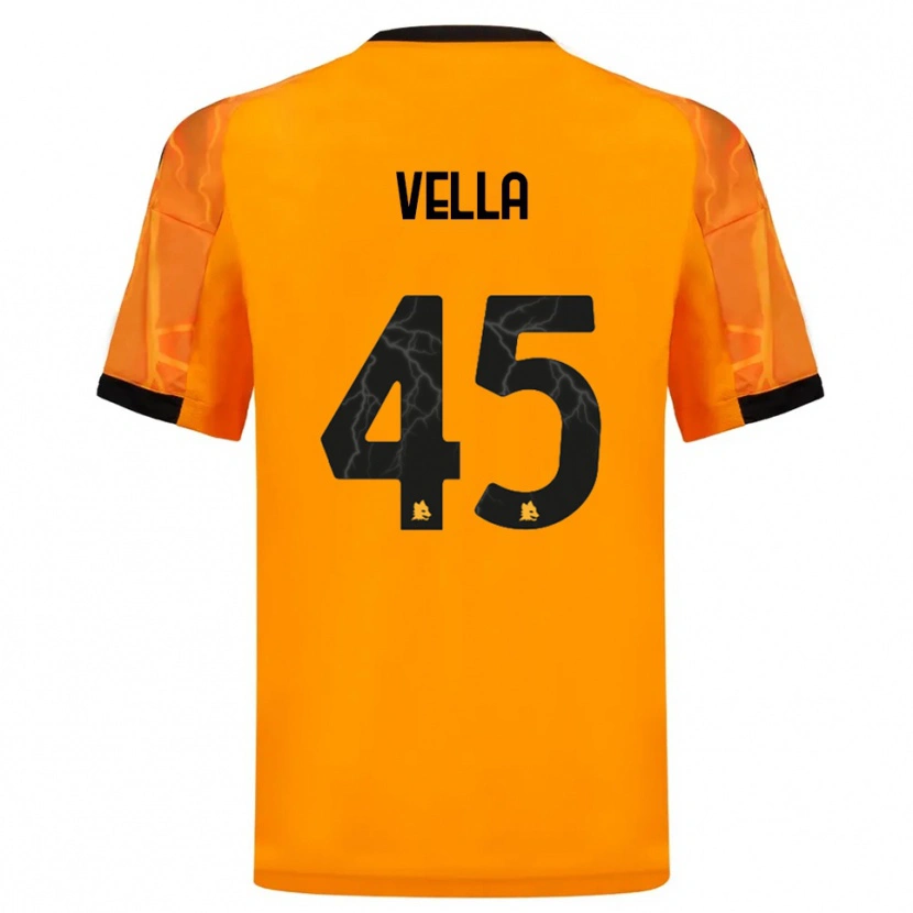 Danxen Mulher Camisola Tancredi Vella #45 Laranja Preto Alternativa 2025/26 Camisa