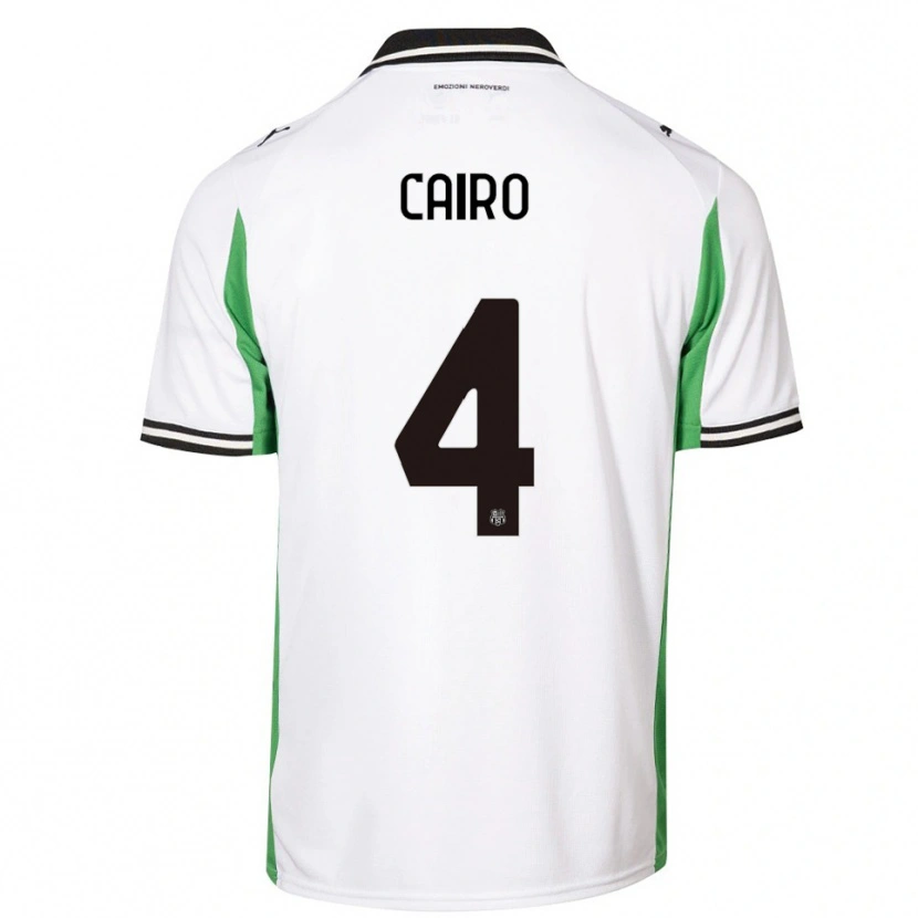Danxen Mulher Camisola Nicolas Cairo #4 Branco Verde Preto Alternativa 2025/26 Camisa