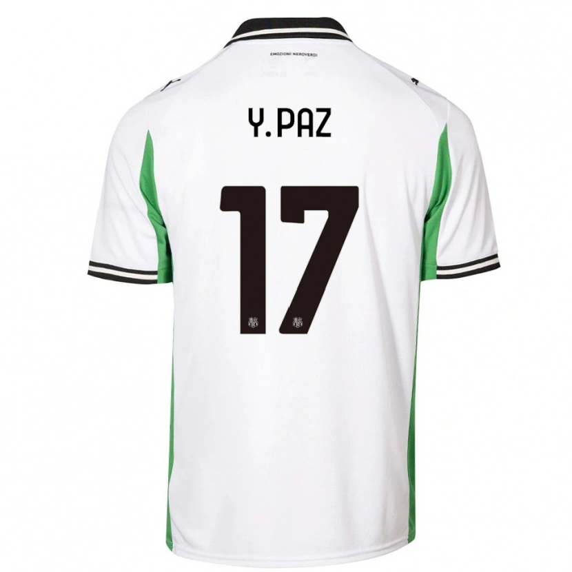 Danxen Mulher Camisola Yeferson Paz #17 Branco Verde Preto Alternativa 2025/26 Camisa