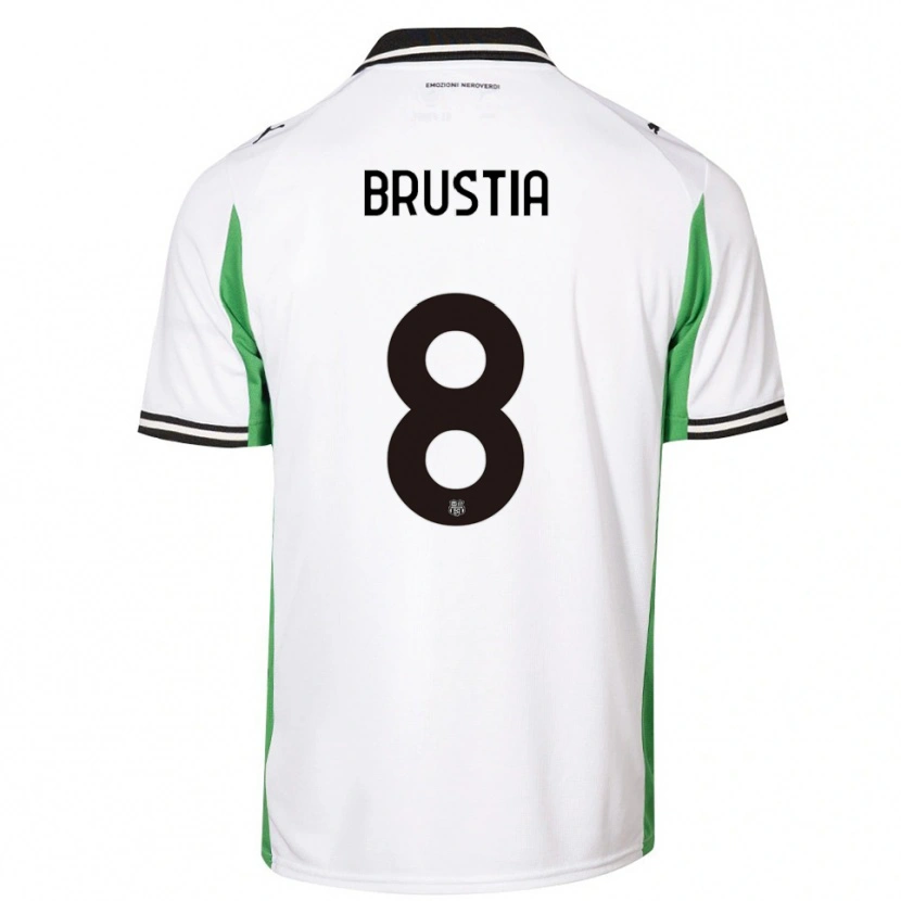 Danxen Mulher Camisola Martina Brustia #8 Branco Verde Preto Alternativa 2025/26 Camisa