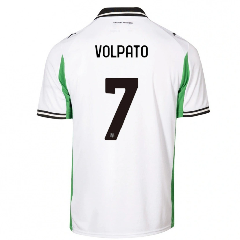 Danxen Mulher Camisola Cristian Volpato #7 Branco Verde Preto Alternativa 2025/26 Camisa