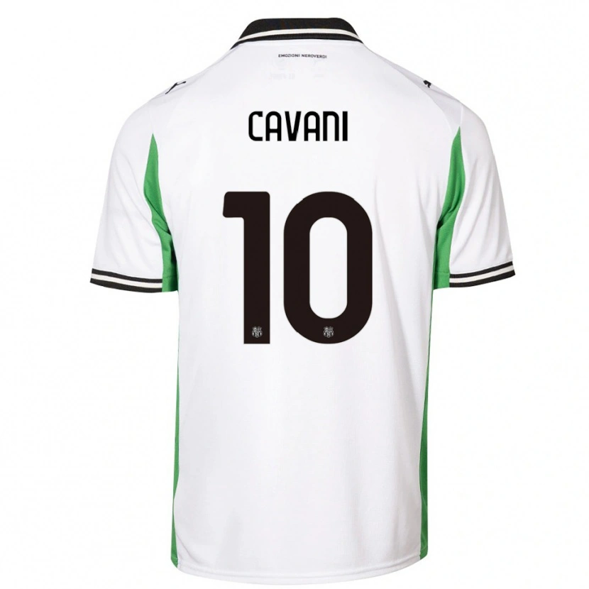 Danxen Mulher Camisola Lorenzo Cavani #10 Branco Verde Preto Alternativa 2025/26 Camisa