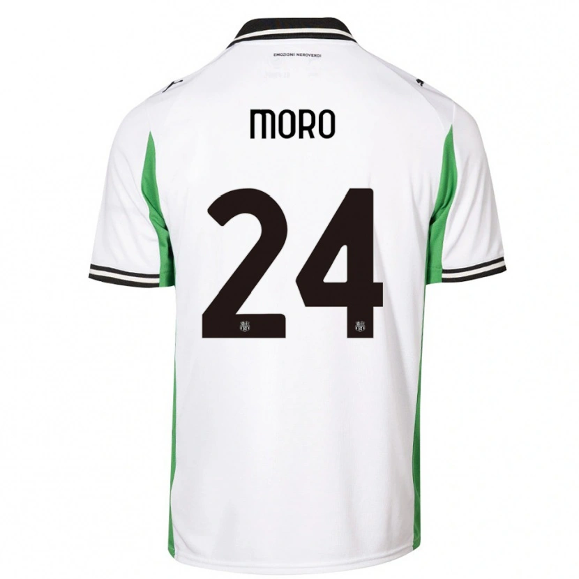 Danxen Mulher Camisola Luca Moro #24 Branco Verde Preto Alternativa 2025/26 Camisa
