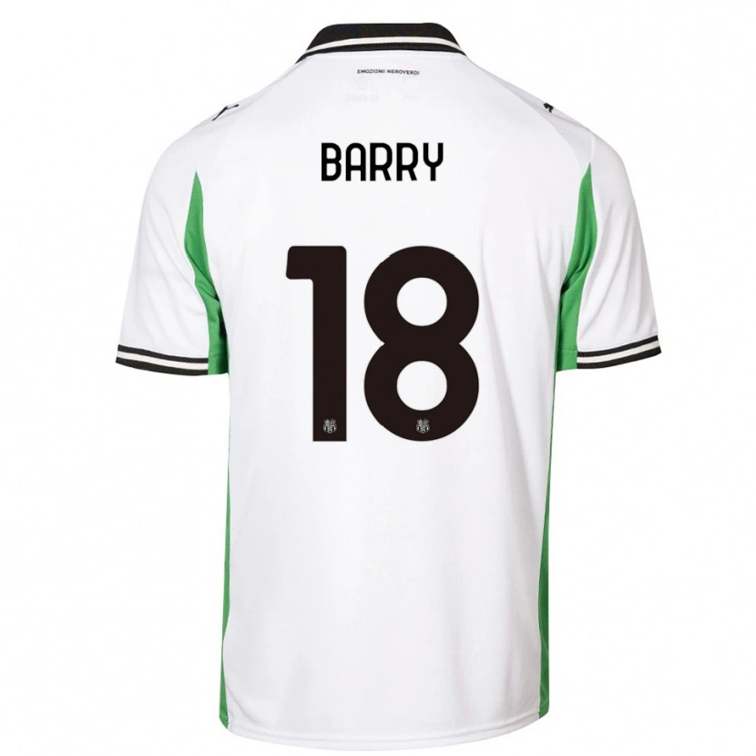 Danxen Mulher Camisola Omar Barry #18 Branco Verde Preto Alternativa 2025/26 Camisa