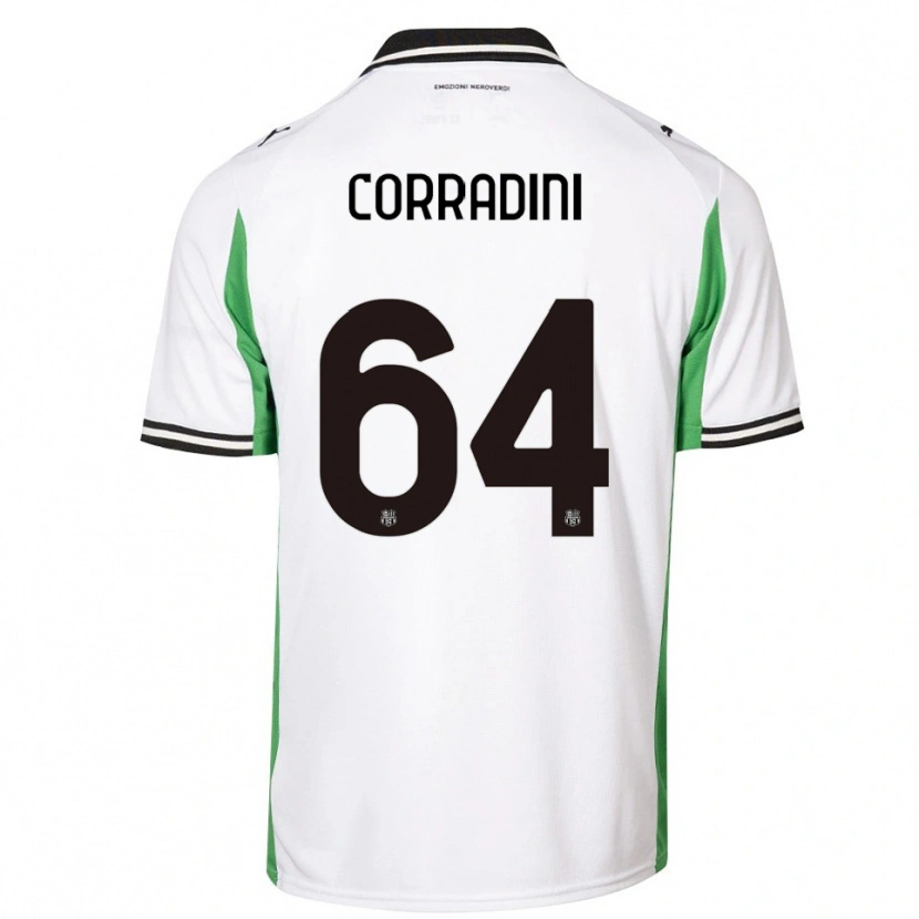 Danxen Mulher Camisola Francesco Corradini #64 Branco Verde Preto Alternativa 2025/26 Camisa