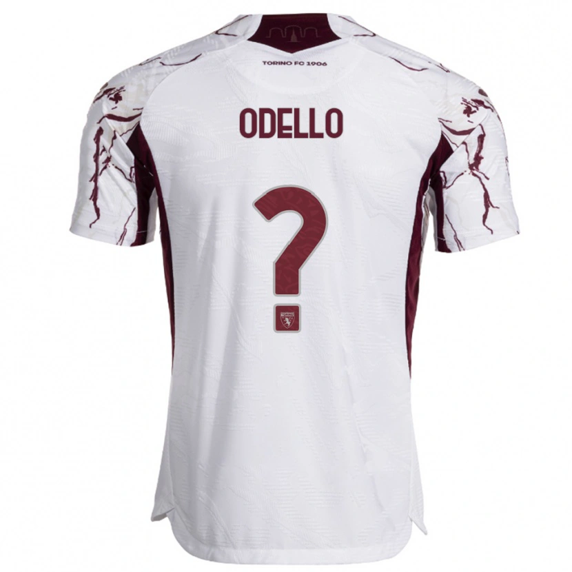 Danxen Mulher Camisola Ryan Odello #0 Branco Borgonha Alternativa 2025/26 Camisa