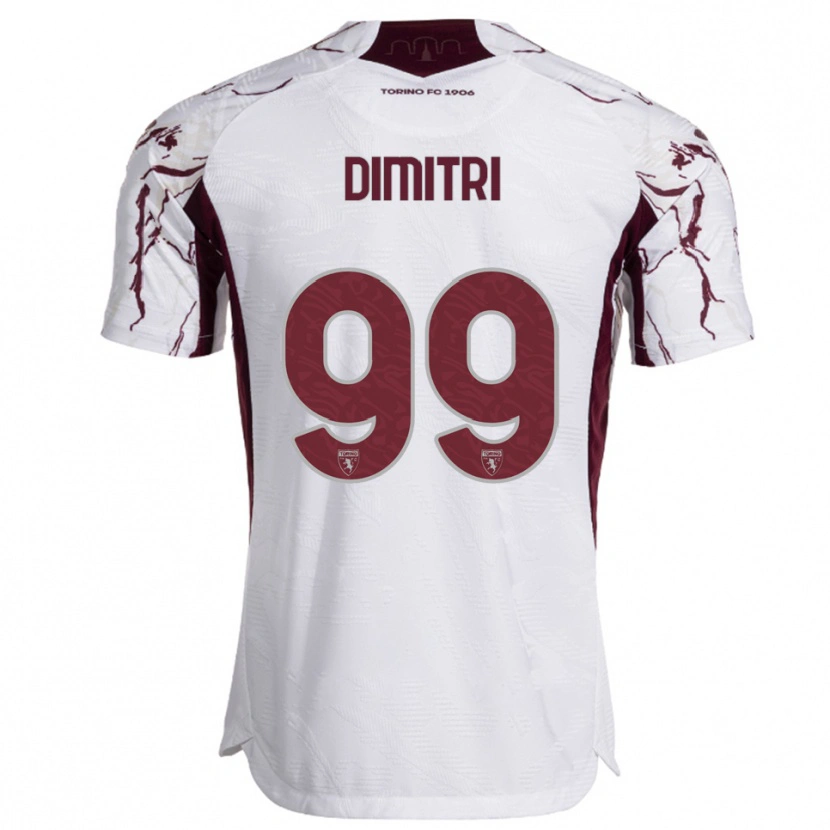Danxen Mulher Camisola Matteo Dimitri #99 Branco Borgonha Alternativa 2025/26 Camisa