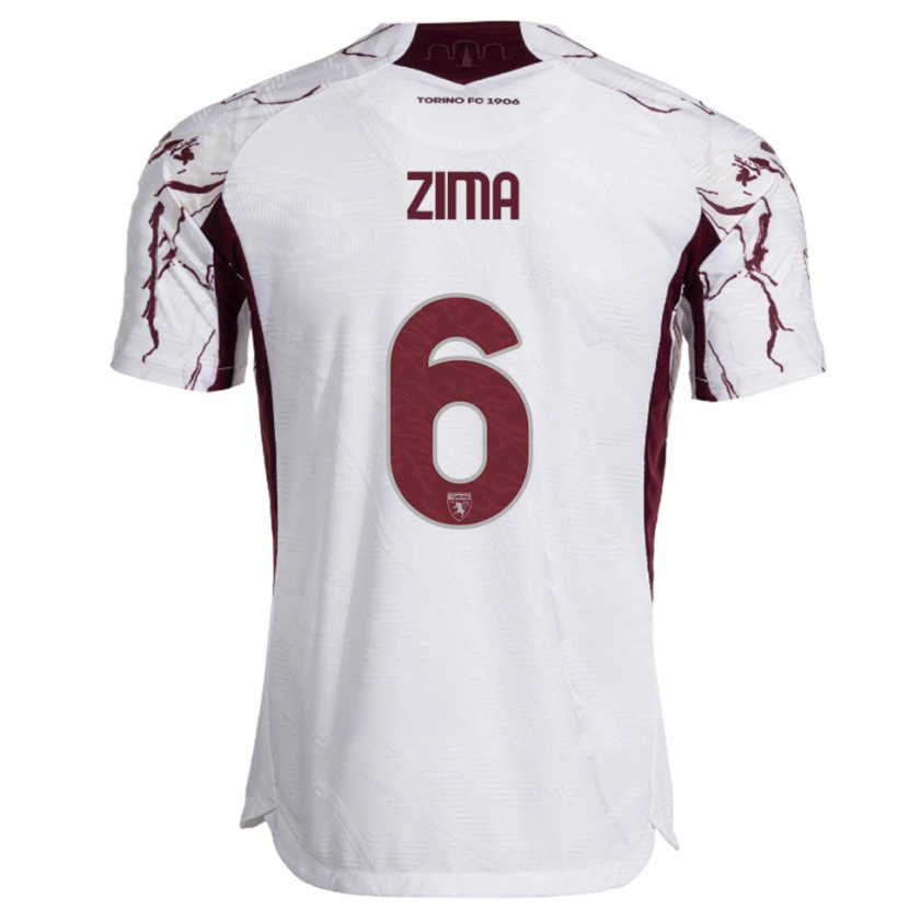 Danxen Mulher Camisola David Zima #6 Branco Borgonha Alternativa 2025/26 Camisa