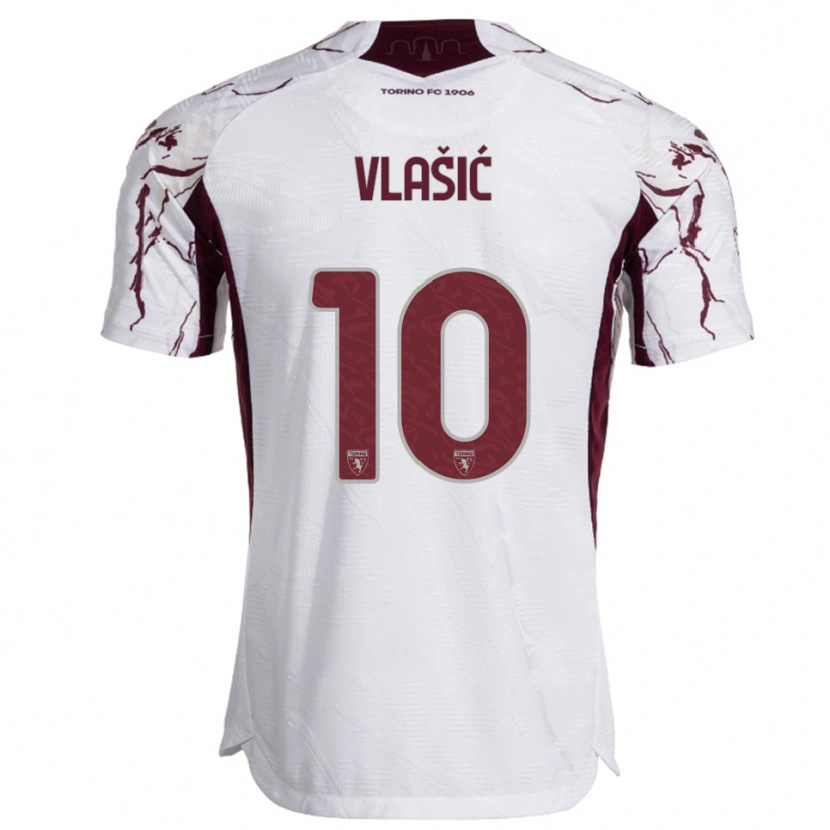 Danxen Mulher Camisola Nikola Vlašić #10 Branco Borgonha Alternativa 2025/26 Camisa
