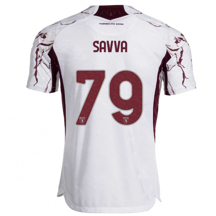 Danxen Mulher Camisola Zanos Savva #79 Branco Borgonha Alternativa 2025/26 Camisa