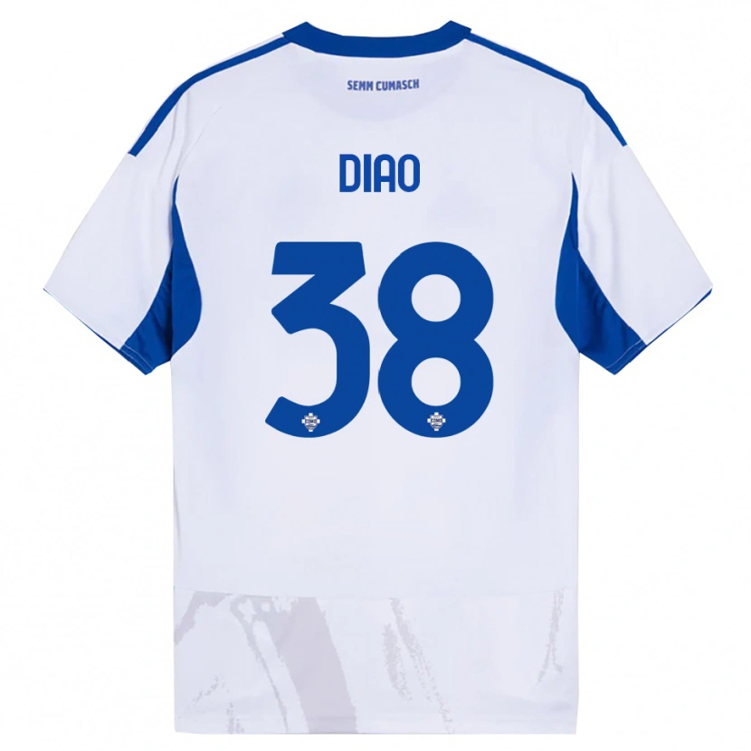 Danxen Mulher Camisola Assane Diao #38 Branco Azul Alternativa 2025/26 Camisa