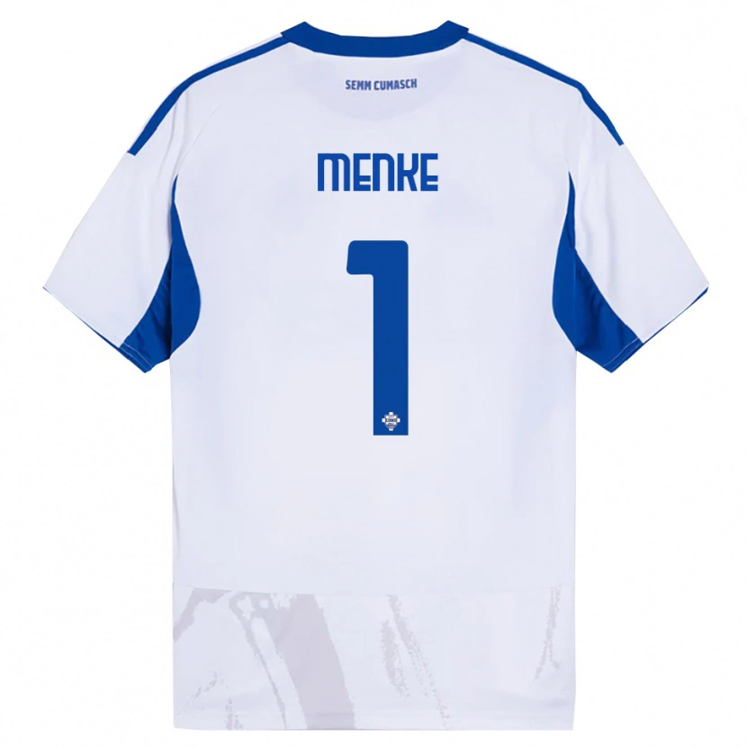 Danxen Mulher Camisola Henrique Menke #1 Branco Azul Alternativa 2025/26 Camisa