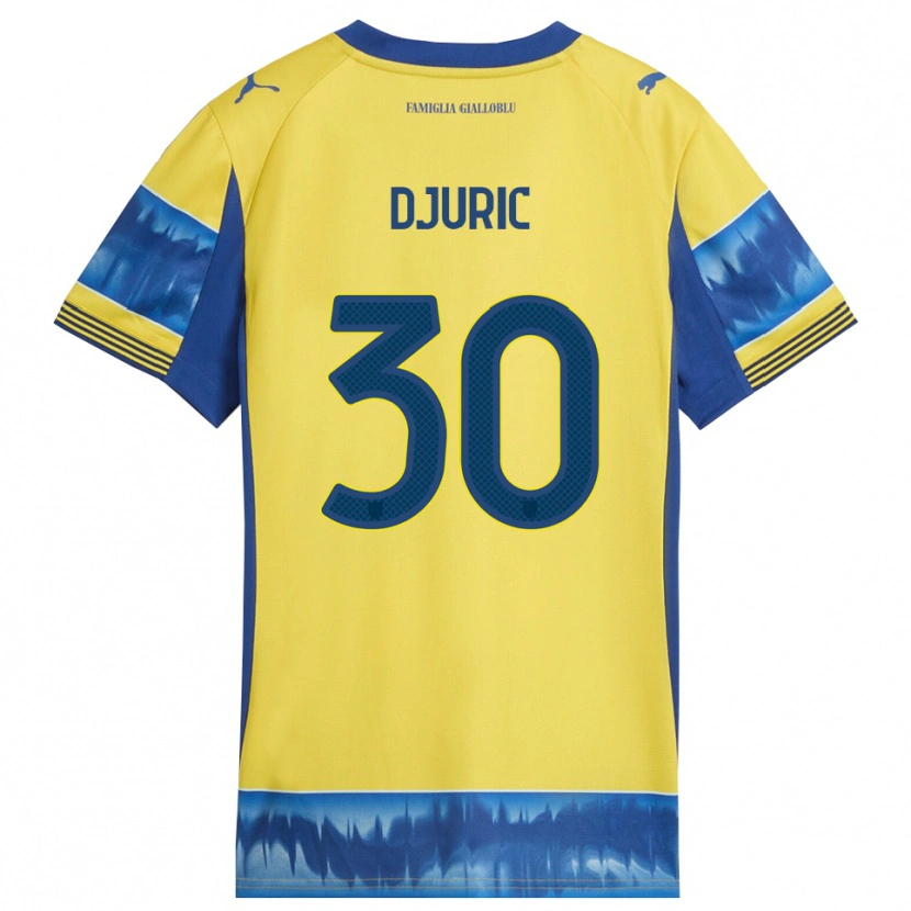 Danxen Mulher Camisola Milan Djuric #30 Amarelo Azul Alternativa 2025/26 Camisa