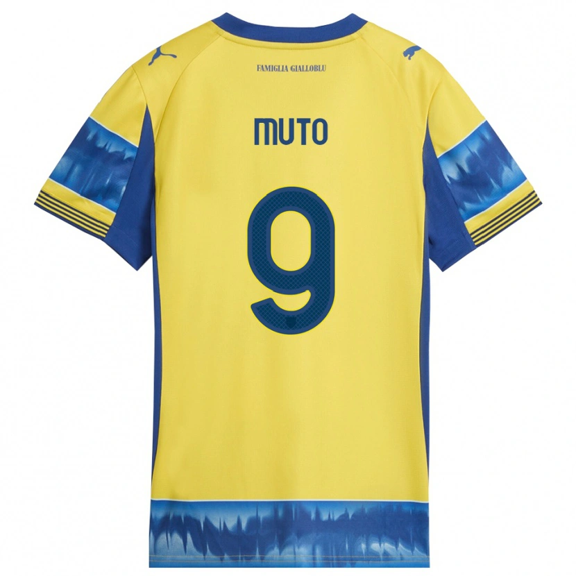 Danxen Mulher Camisola Andrea Muto #9 Amarelo Azul Alternativa 2025/26 Camisa