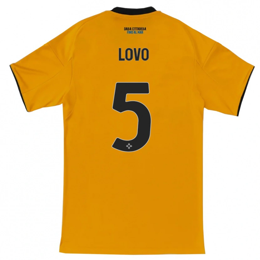Danxen Mulher Camisola Pietro Lovo #5 Laranja Azul Alternativa 2025/26 Camisa