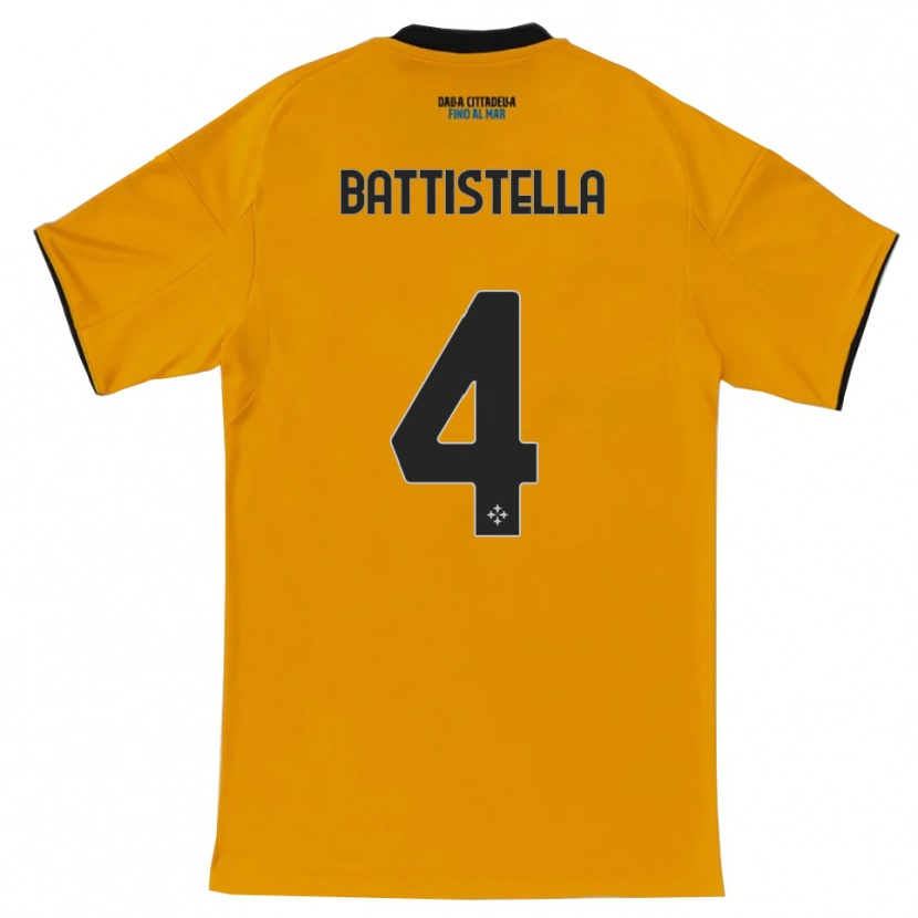 Danxen Mulher Camisola Daniel Battistella #4 Laranja Azul Alternativa 2025/26 Camisa