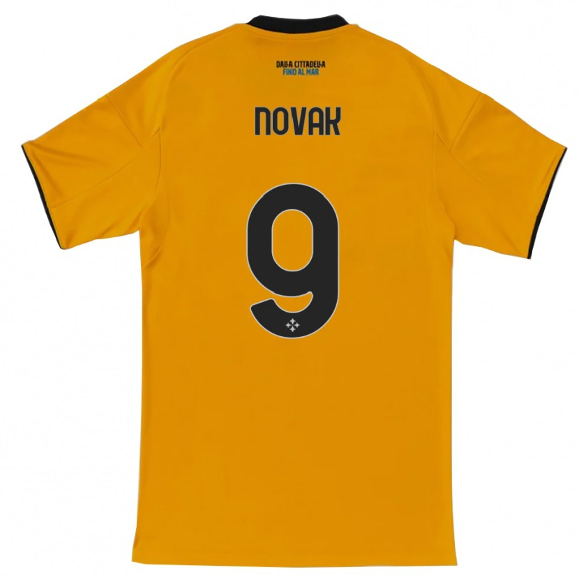 Danxen Mulher Camisola Maros Novak #9 Laranja Azul Alternativa 2025/26 Camisa