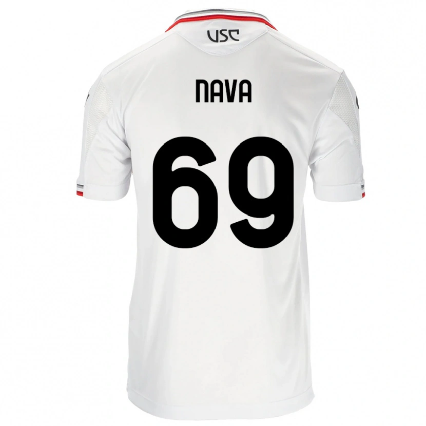 Danxen Mulher Camisola Lapo Nava #69 Branco Vermelho Alternativa 2025/26 Camisa