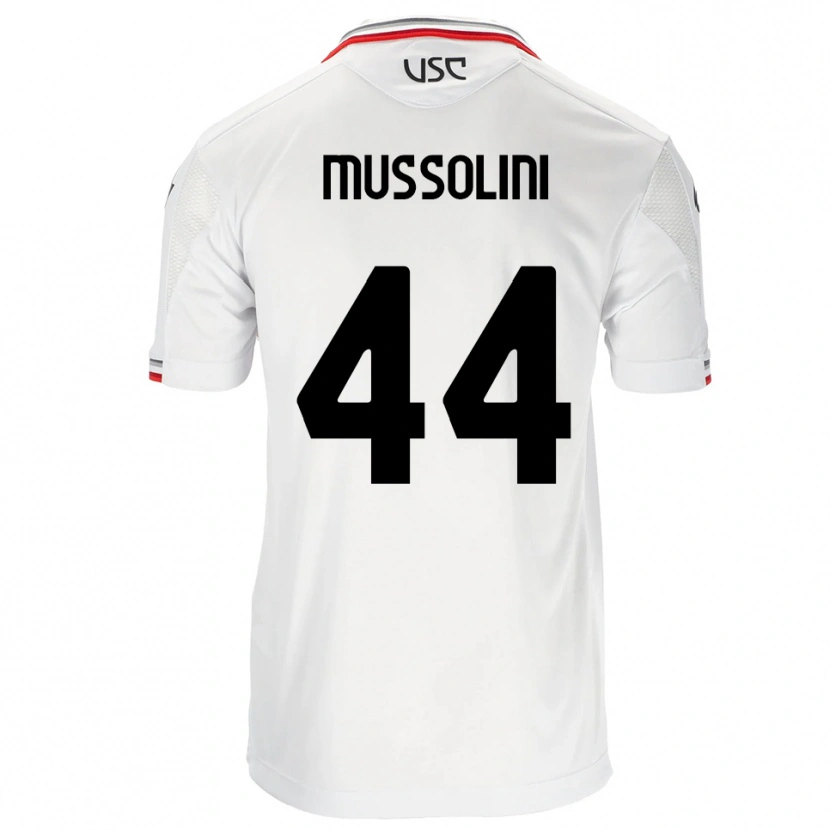 Danxen Mulher Camisola Romano Floriani Mussolini #44 Branco Vermelho Alternativa 2025/26 Camisa