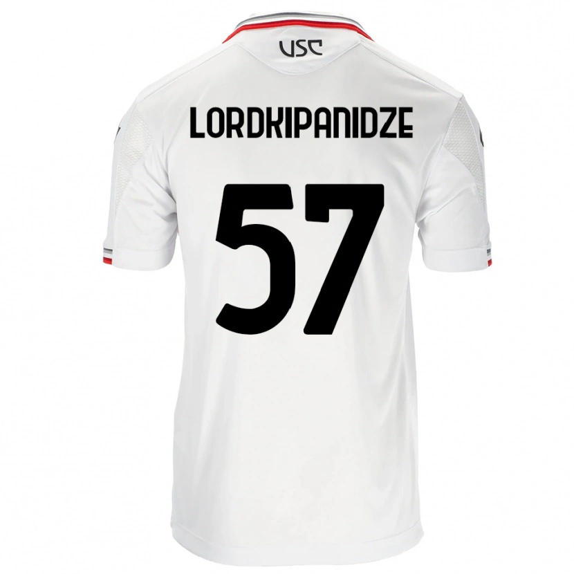 Danxen Mulher Camisola Dachi Lordkipanidze #57 Branco Vermelho Alternativa 2025/26 Camisa