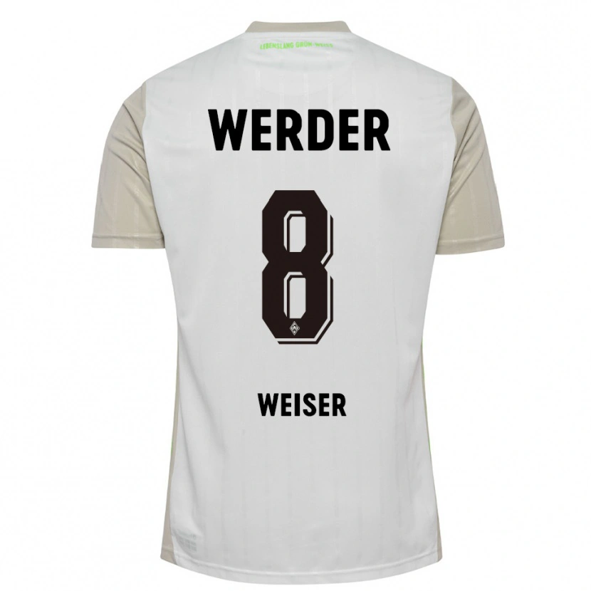 Danxen Mulher Camisola Mitchell Weiser #8 Branco Preto Alternativa 2025/26 Camisa