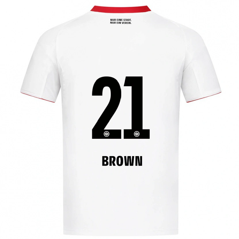 Danxen Mulher Camisola Nathaniel Brown #21 Branco Vermelho Alternativa 2025/26 Camisa