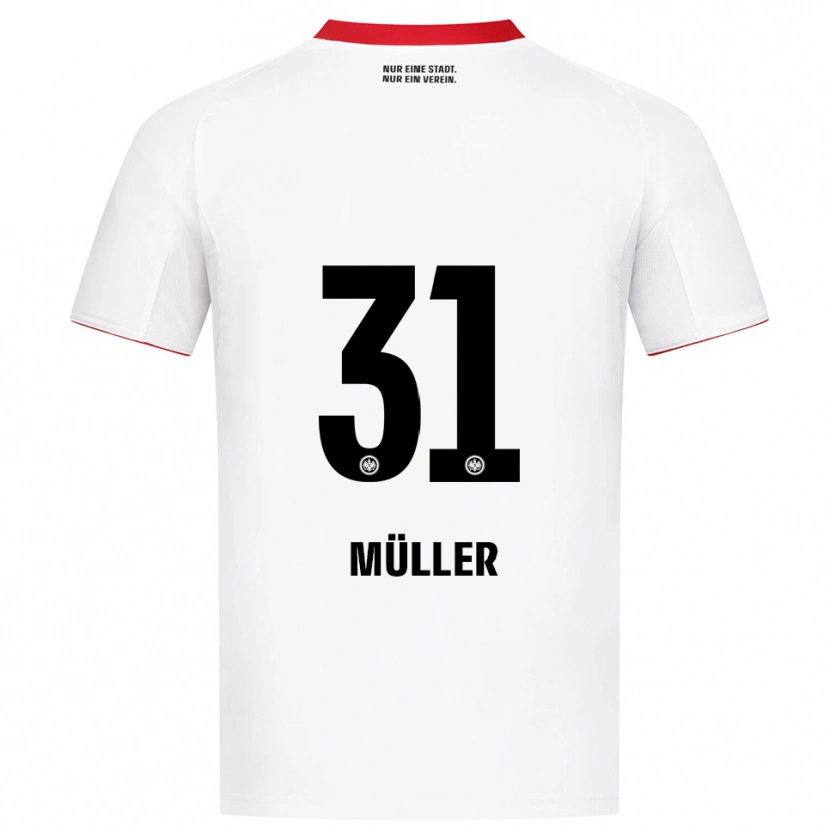 Danxen Mulher Camisola Laurin Müller #31 Branco Vermelho Alternativa 2025/26 Camisa