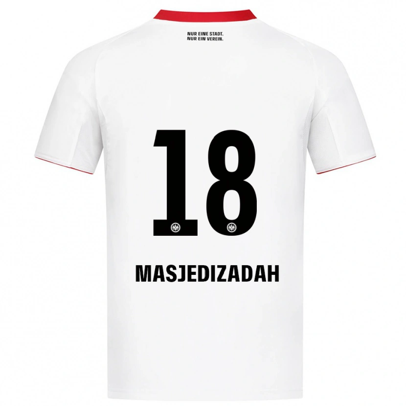 Danxen Mulher Camisola Abolfazl Masjedizadah #18 Branco Vermelho Alternativa 2025/26 Camisa