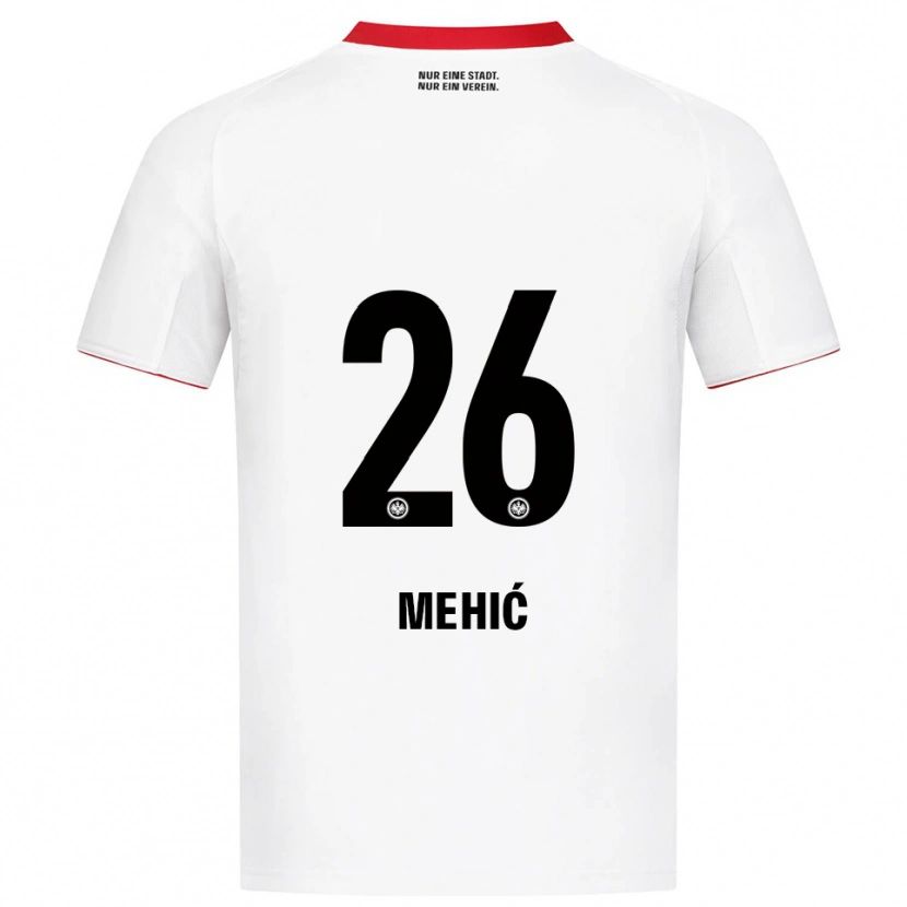Danxen Mulher Camisola Liam Mehić #26 Branco Vermelho Alternativa 2025/26 Camisa